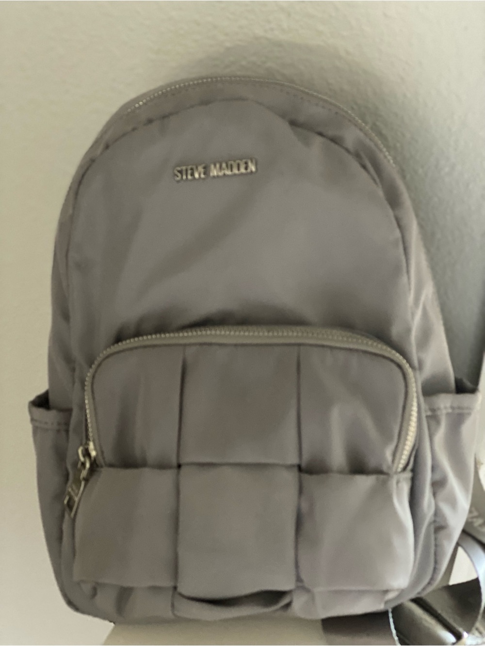 Steve Madden Light Gray Nylon Crossbody with Logo Lining
